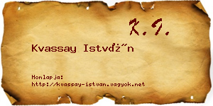 Kvassay István névjegykártya