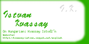 istvan kvassay business card